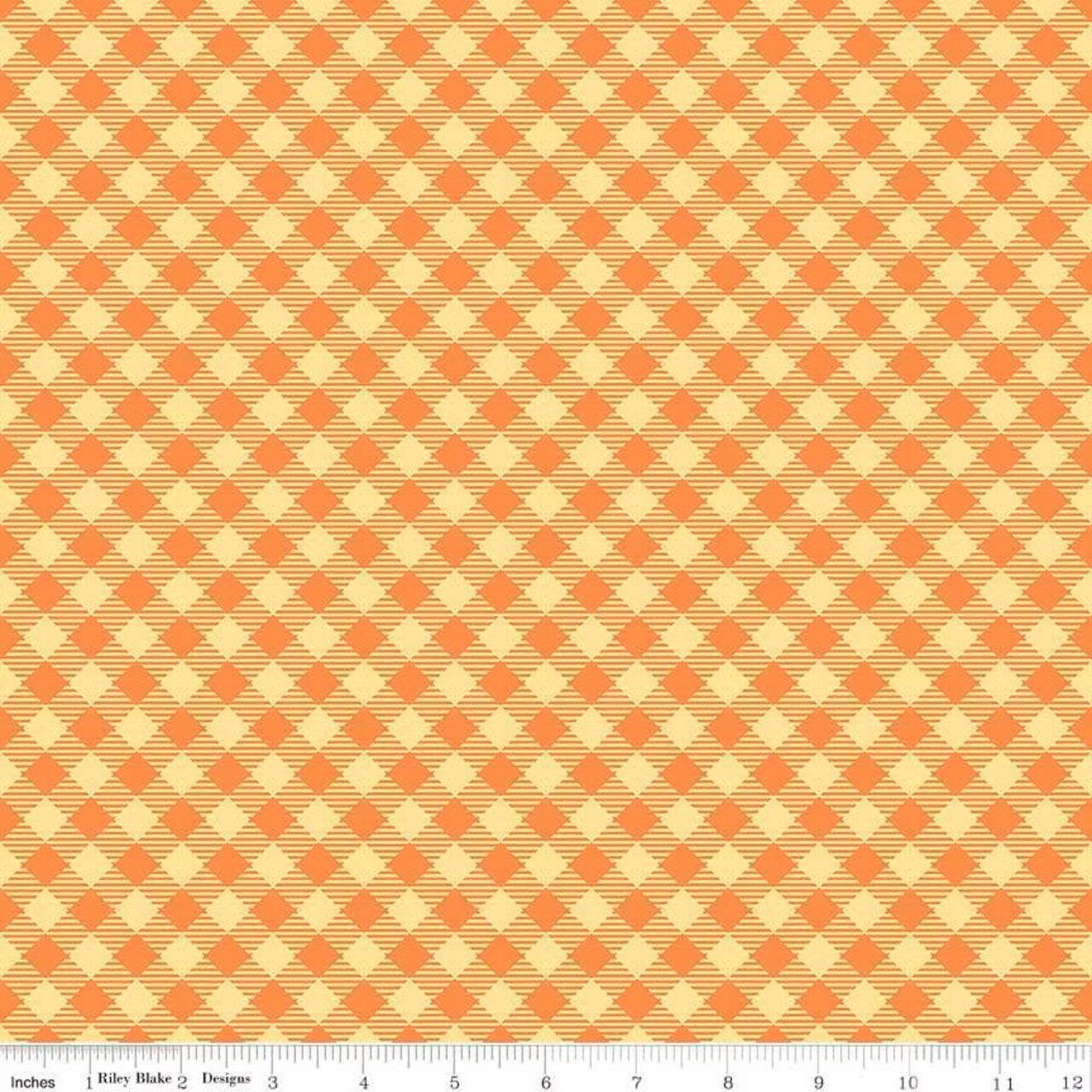 Fabric Riley Blake Orange Gingham Bee Basics by the Quarter Yard C6400-ORANGE